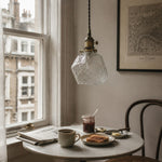 Afbeelding laden in galerijweergave, Vintage hanglamp van geslepen glas