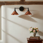 Load image into Gallery viewer, Conique Metal Industrial Wall Sconce with Dual Cone Shades - Vintage Metal Finish
