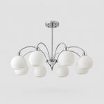 Load image into Gallery viewer, Chrome 8-light glass globe chandelier