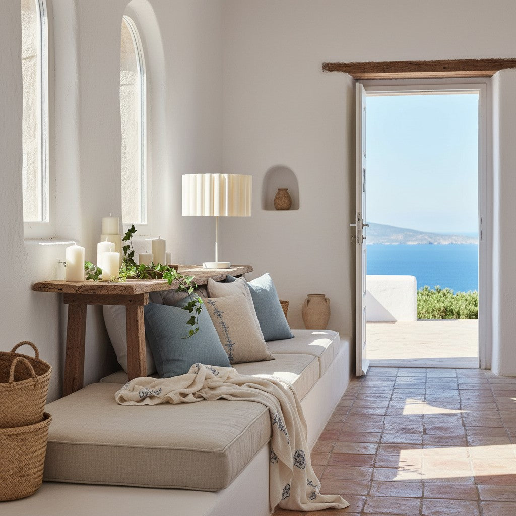 Velura Tafellamp - Beige Linnen Kap in Lichtbeige