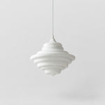 Load image into Gallery viewer, Space Age white glass pendant light product view