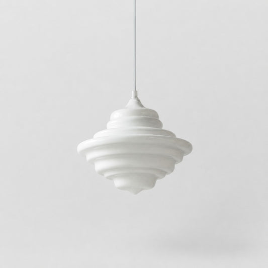 Space Age white glass pendant light product view