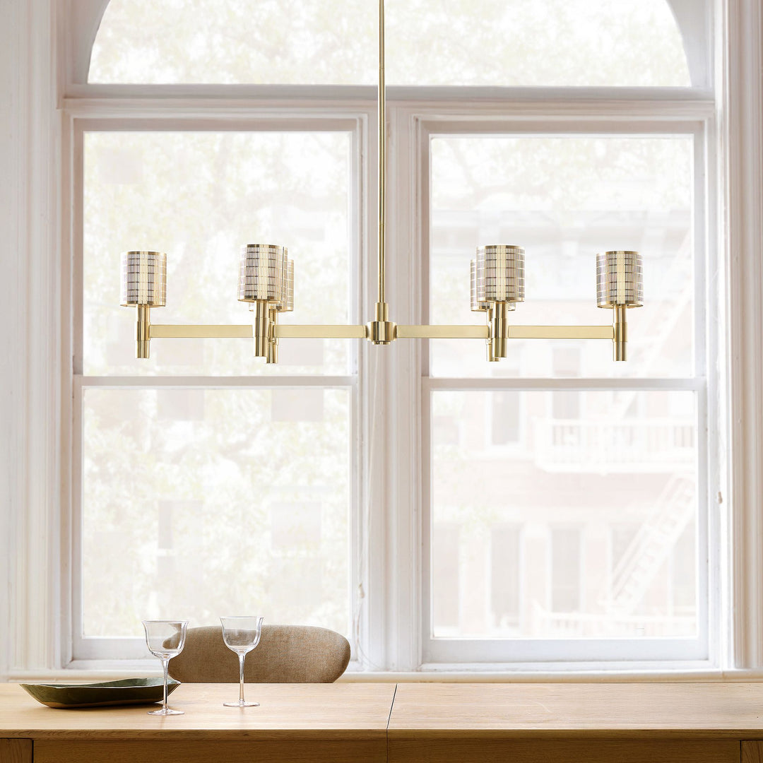 Galvia Champagne Bronze 6-Light Chandelier - Metal Adjustable