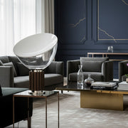 Lámpara de Mesa Moderna de Vidrio Bowlum - Luz Ambiental Icónica en Forma de Cuenco para Sala N46