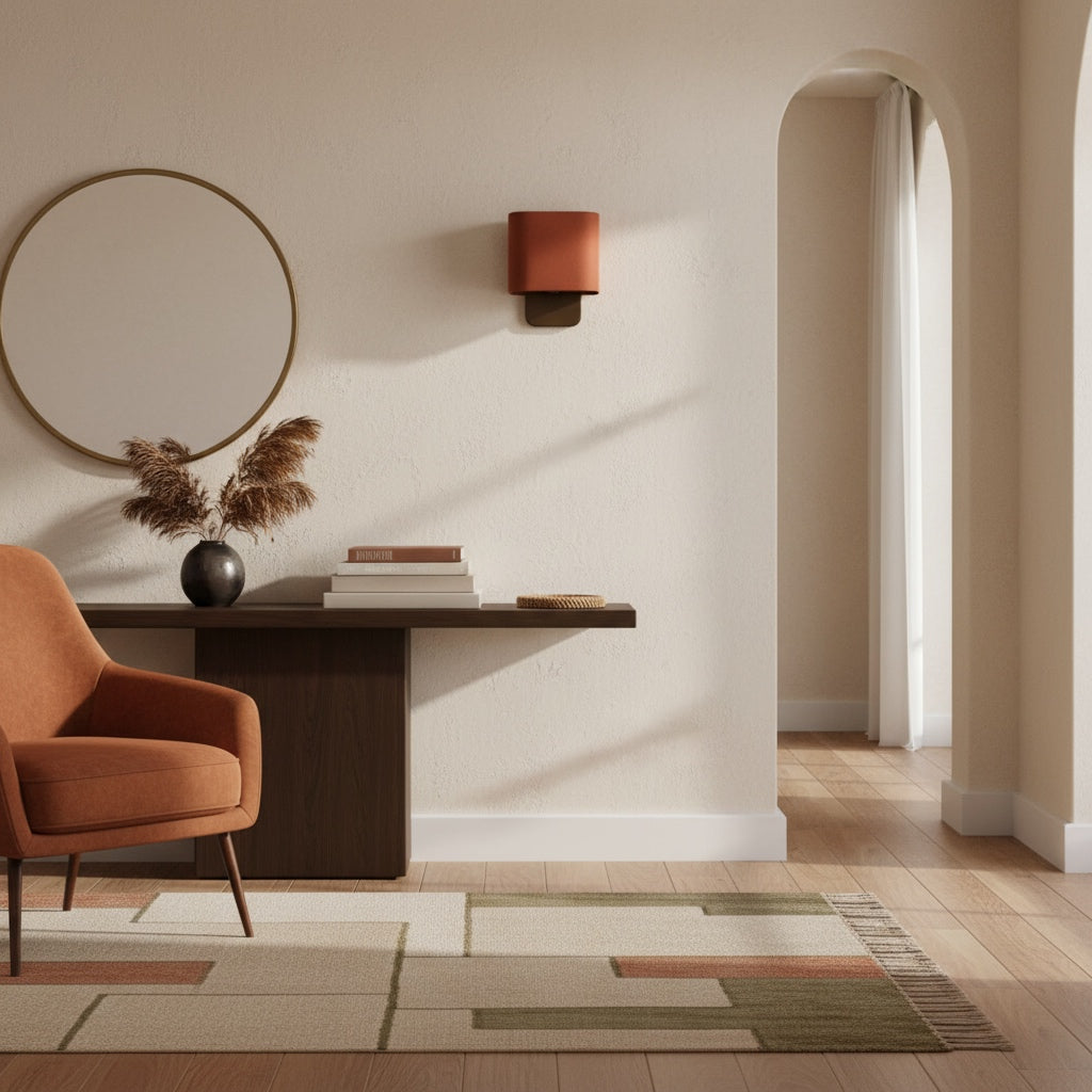 Nolvara Zeitgenössische Wandlampe mit Stoffschirm – Minimalistische Metallleuchte für Schlafzimmer und Flur