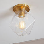 Load image into Gallery viewer, Talvior Sculptural Flush Mount Ceiling Light – Faceted Glass for Modern Interiors
