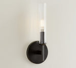 Load image into Gallery viewer, Bravira Ribbed Glass Wall Lamp - Tube Metal Light in Classic Finishes
