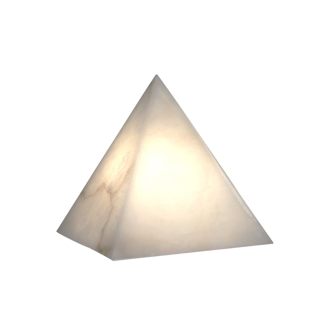 Stołowa lampa piramida z alabastru