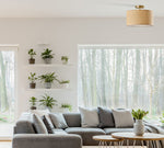 Load image into Gallery viewer, Dumora Drum Shade Ceiling Light - Natural Woven Paper Flush Mount
