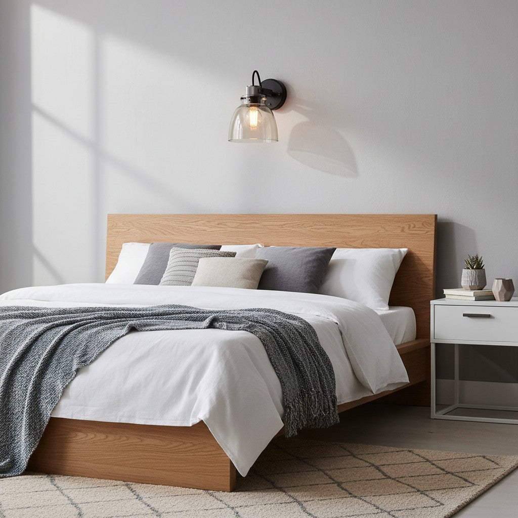 Lampada da Parete Moderna Readium con Paralume in Vetro – Testa Regolabile per Camere da Letto e Corridoi