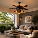 Cargar imagen en el visor de la Galería, Ceiling fan light in a warm living room