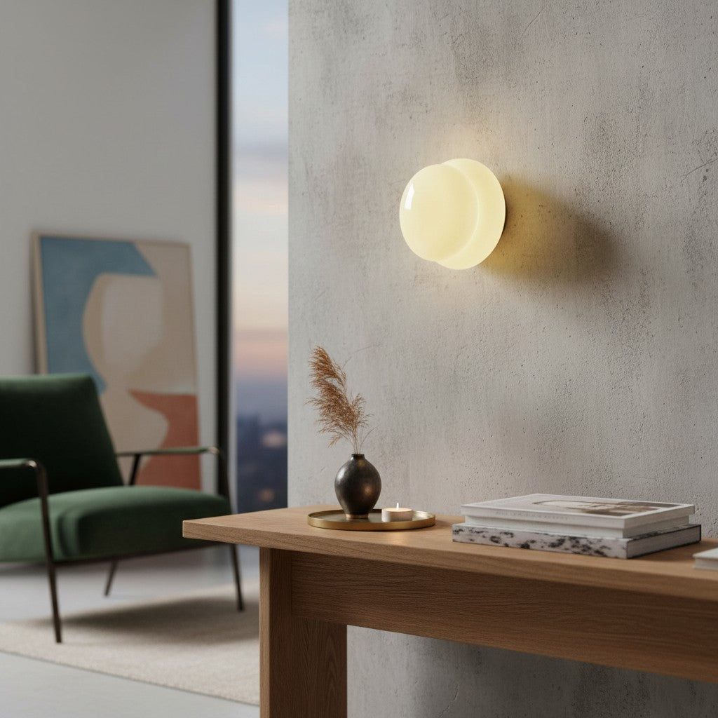 Coloria Circular Glass – Modern Wall Lamp for Living Room & Hallway