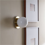 Load image into Gallery viewer, Rivolence Wall Sconce – Antique Brass Milk Glass Light

