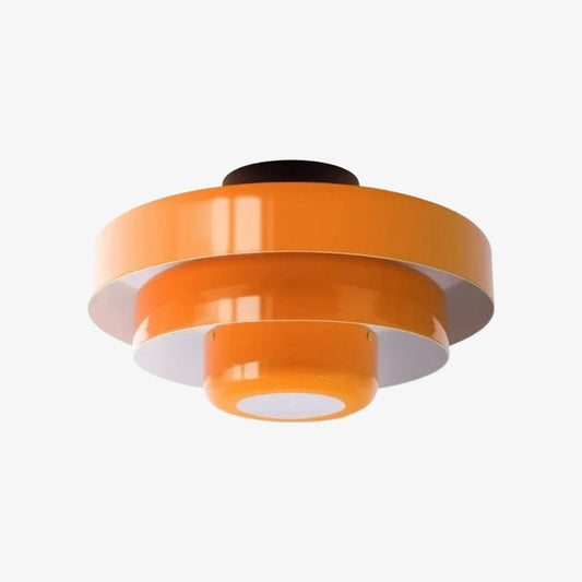 Plafonnier rond superposé coloré Veleora - Luminaire en métal style Bauhaus pour éclairage intérieur de chambre et cuisine