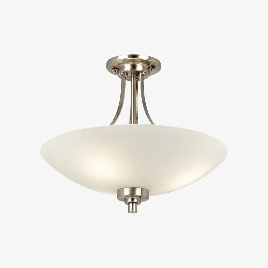 Lunetal Timeless Three-Arm Structure Semi Flush Chandelier – Vintage Pendant Light for Bedroom or Entry