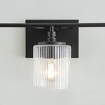 Cargar imagen en el visor de la galería, Luz de tocador Lirra de 3 luces regulable de vidrio y metal - Diseño moderno para baño y dormitorio