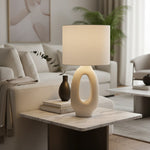 Afbeelding laden in galerijweergave, Ceruna Tafellamp met Keramisch Lichaam en Gestructureerde Afwerking voor Slaapkamer of Woonkamer