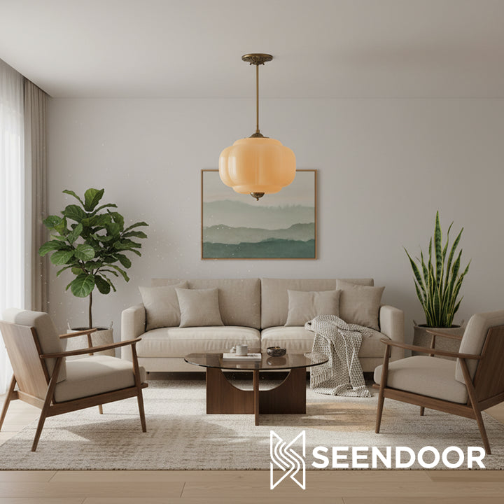 Eloise Vintage Glass Chandelier - Milk Glass Home Accent