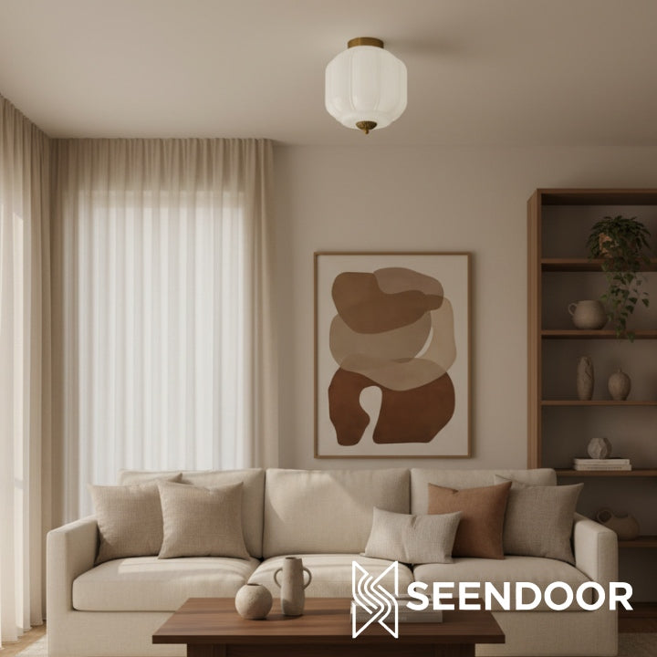 Vintage Eloise Milk Glass Flush Mount Ceiling Light - Vintage Charm Soft Glow