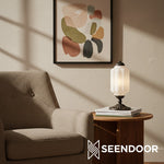 Load image into Gallery viewer, Retro Eloise Milk Glass Table Lamp for Bedroom Decor
