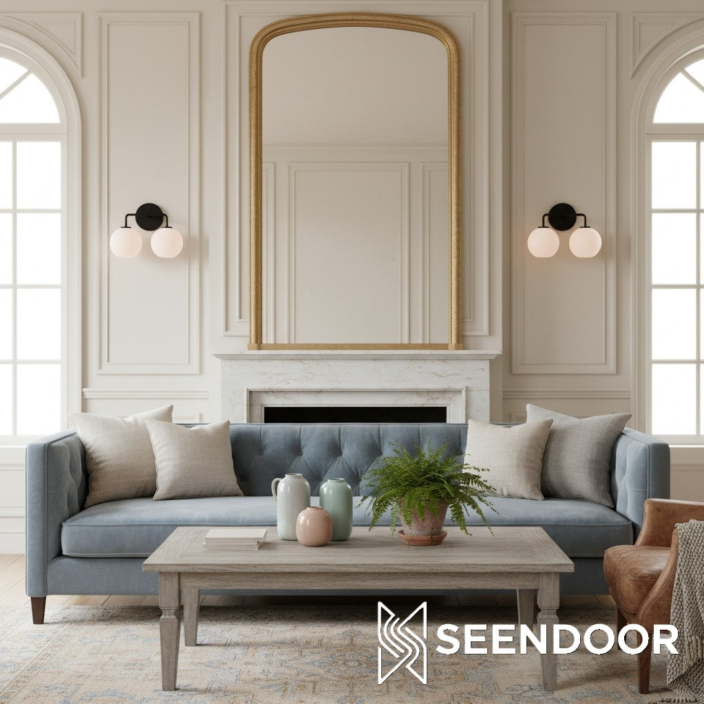 Selvion Curved Arm Globe – Modern Wall Sconce for Bathroom & Bedroom