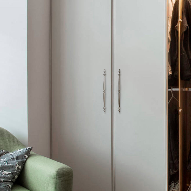 French Light Luxury Aluminum Alloy Cabinet Pulls Brushed Nickel 3-3/4"cc With Metallic-Seendoor