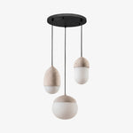 Carica l'immagine nella visualizzazione Galleria, Lampada a Sospensione a Gruppo di Sfere Moderne Orbaltis - Lampada a Sospensione in Pietra Naturale e Vetro per Soggiorno o Cucina