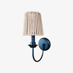 Carica l'immagine nella visualizzazione Galleria, Matte black wall sconce with C woven shade