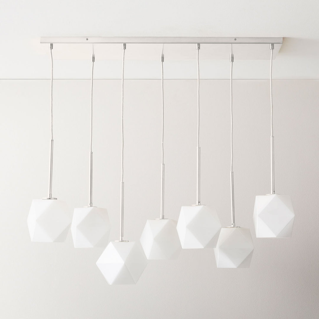 Talvior Luminous Geometric 7-Light Faceted Glass Chandelier