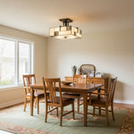 Afbeelding laden in galerijweergave, TF Manchester Plafondlamp – Glas-in-loodarmatuur in Art Deco-stijl voor Woonkamer of Hal