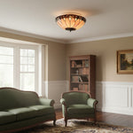 Afbeelding laden in galerijweergave, TF Brooklyn Tiffany glas plafondlamp - Art deco ontwerp voor hal of woonkamer