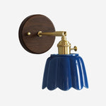 Load image into Gallery viewer, Blue Walnut Wood Style A ceramic wall lamp