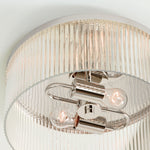 Load image into Gallery viewer, Bravira Flush Mount Ceiling Light - Ribbed &amp; Bubbled Glass Metal Light
