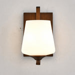 Cargar imagen en el visor de la Galería, Front installed view of frosted glass wall sconce
