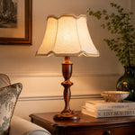 Cargar imagen en el visor de la Galería, Vintage Fabric Table Lamp with Scalloped Shade