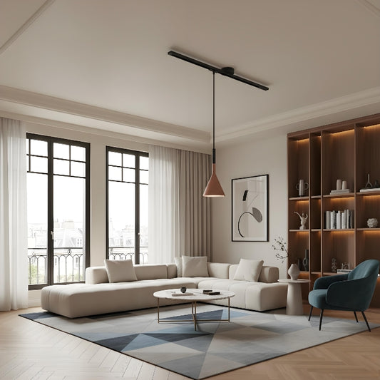 Rail de plafond pour suspension rotative Axitra – Rail réglable élégant pour suspensions contemporaines N21