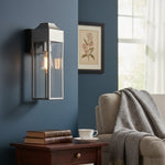 Afbeelding laden in galerijweergave, Georgon Buitenmuurlantaarn – Heldere Glazen Kap, Klassieke Architecturale Stijl voor Buitenruimtes