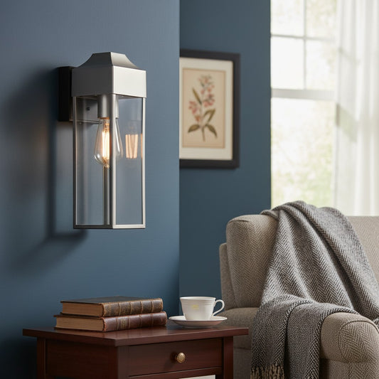 Farol de Pared Exterior Georgon – Pantalla de Vidrio Transparente, Estilo Arquitectónico Clásico para Espacios al Aire Libre