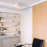 Charger l'image dans la visionneuse de la galerie, Lampe Plafonnier Duo – Luminaire Moderne en Bois Grain et Métal à Montage Affleurant pour Salon et Chambre