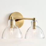 Load image into Gallery viewer, Glavira Recycled Glass Double Sconce - Indoor Brass Wall Lighting
