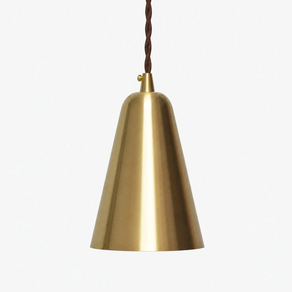 Straight pendant light shade in natural brass