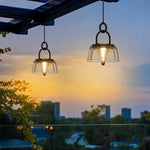Cargar imagen en el visor de la Galería, Pair of solar lanterns hanging on a balcony at dusk