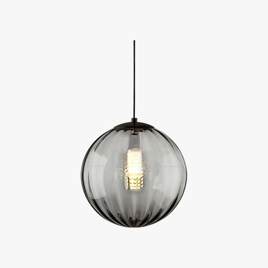 Suspension globe en verre et métal Lunorie – Suspension sculptée réglable pour espaces de repas
