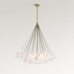 Load image into Gallery viewer, Bravira Glass Bubbled Chandelier - Vintage Brass Oval Glass Lighting
