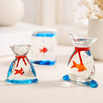 Load image into Gallery viewer, Glass goldfish ornaments styled on a bright shelf