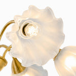 Załaduj obraz do przeglądarki galerii, Close-up of a frosted floral glass shade and E27 socket