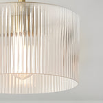 Afbeelding laden in galerijweergave, Rivora Geribbelde Glazen Semi-Opbouw Plafondlamp - Moderne Boerderijstijl Plafondlamp voor Slaapkamer en Hal U09