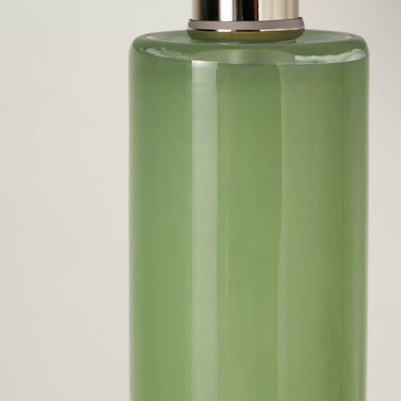 Savara Minimalist Table Lamp - Clean Glass Form with Fabric Shade for Bedrooms