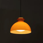 Load image into Gallery viewer, Glebe Glossy Glass Dome Pendant Lamp – Industrial Orange Hanging Light for Kitchen and Dining Room