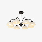 Load image into Gallery viewer, Black milk glass chandelier with 8 lights